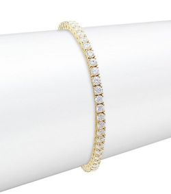 Yellow Goldplated Simulated Diamond Tennis Bracelet + Bonus Earrings Retail 99$