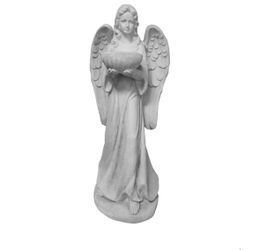 Large Angel Statue Outdoor Religious Sculpture Outside Patio Accessories Lawn Yard Ornament House Vintage Decor Birdbath Pedestal Bird Hummingbird Bat