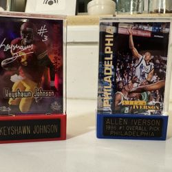 Allen Iverson and Keyshawn Johnson Signed Rookie Cards