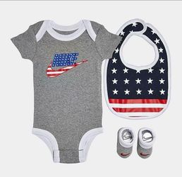 3 Piece Nike Baby Gift Set / Outfit, USA, Patriotic