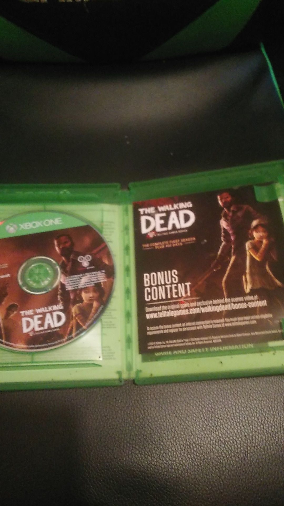 Xbox one the walking dead game. Name writtent on back.