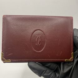 Authentic Classic Cartier “Must de Cartier” burgundy leather