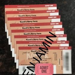 KNOTTS BERRY FARM TICKETS - meet in person