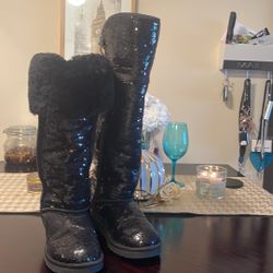Sequin over the knee ugg boots top