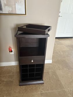 Bottle Cube Wine Organizer Side Table Drawer Wine Cabinet