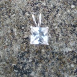 Sterling Silver White Sapphire Pendant