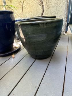 Large Green Ceramic Pots