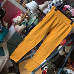Yellow Fleece Lined Leggings (size XL)