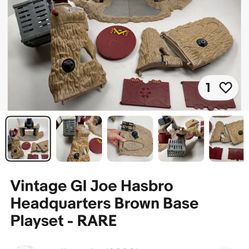 Vintage Hasbro Gi Joe Headquarters Tan Base 