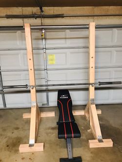 80” high half rack with pull up bar