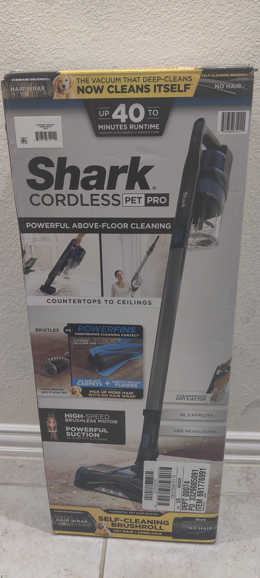 Shark® Pet Pro Cordless Stick Vacuum with Powerfins Brushroll - New