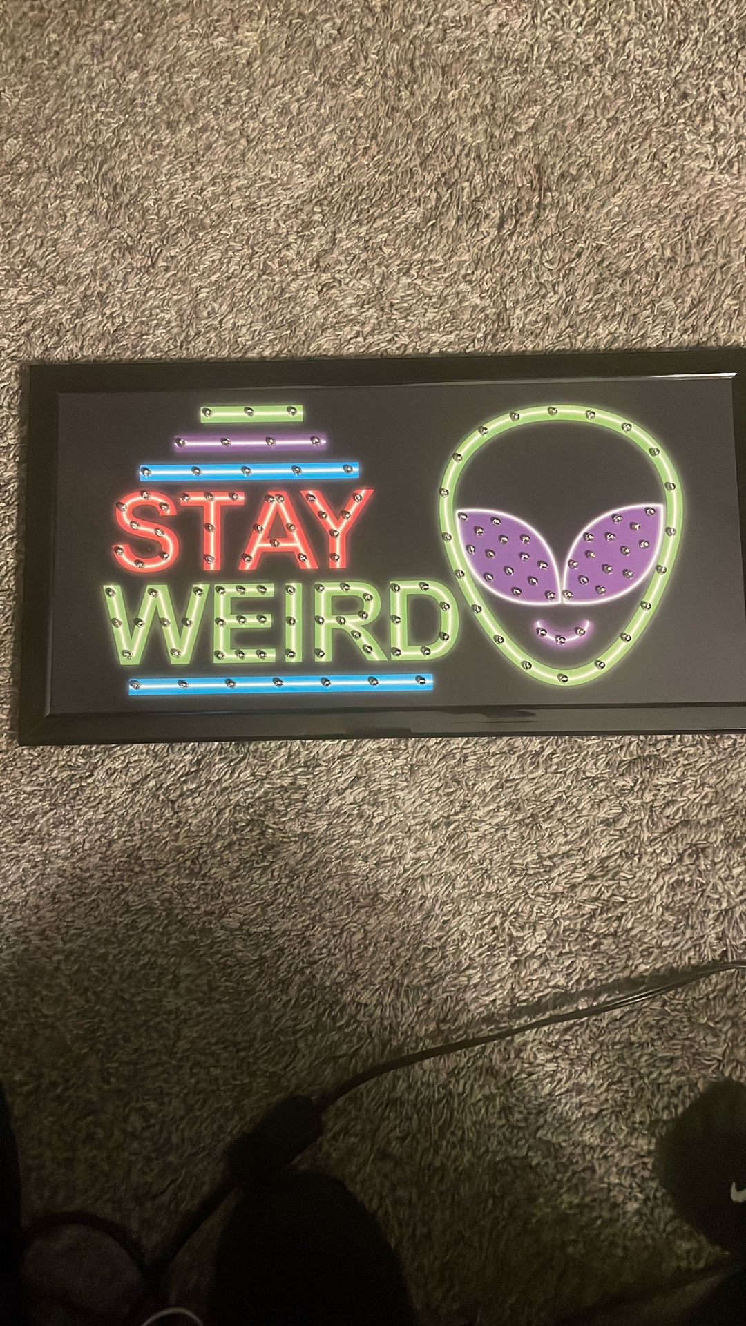Flashing Neon Sign Stay Weird Alien 35.00