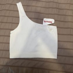 women’s white crop top size S/M