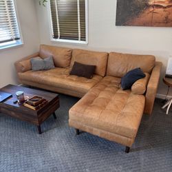 Poly & Bark Real Napa leather couch 75% Off!