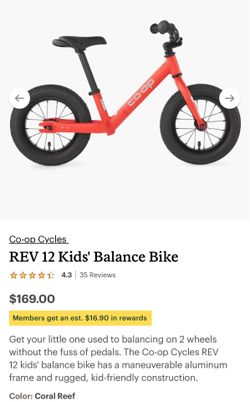 REI co-op cycles 12” balance bike - excellent condition