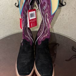 JUSTIN WOMEN'S BREAKING NEWSSUEDE WESTERN BOOTS -SQUARE TOE