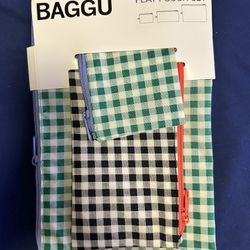 Baggu Flat Pouch set - Plaid