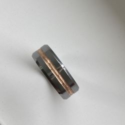 Tungsten and Rose Gold Male Wedding Band size 10