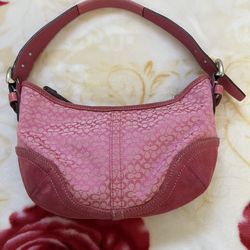 2000s Coach Signature Pink boho Shoulder bag