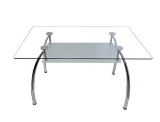 Giovanni Glass Top Dining Table, NEW IN A BOX
