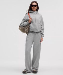 Lululemon XS Scuba Mid-Rise Wide-Leg Pant  Heathered Core Medium Grey  EUC