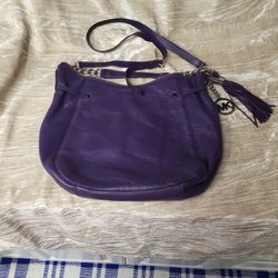 Michael Kors Purple Pebbled Leather Shoulder Bag