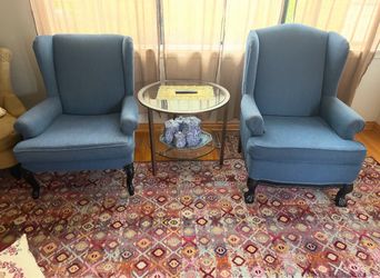 His & Her Vintage  Wingback Armchairs