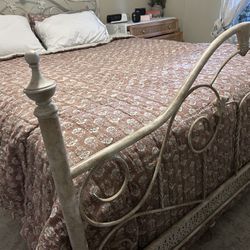Vintage French style Queen Bed Frame + Box Spring