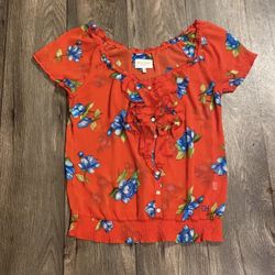 Bold Floral Semi Sheer Button Up Top | Shirt | Blouse By Gilly Hicks Sydney