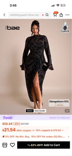 SHEIN BAE Black Floral Mesh Midi Dress