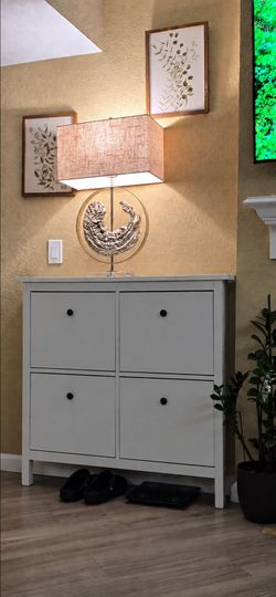 Shoe cabinet/storage , white, 107x22x101 cm, 4 compartments **MOVING SALE**