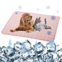 Pet Products Cool Mat-Dog Cooling Mat Summer Pet Cooling Pads, Ice Silk Cooling Mat for Dogs & Cats, Portable & Washable Pet Cooling Blanket for Kenne