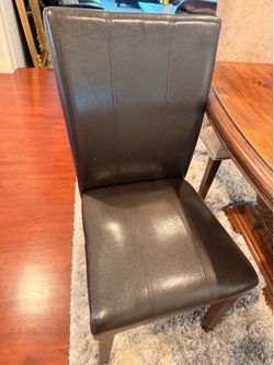 Brown dining chairs