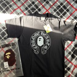 Chrome heart x bape tee