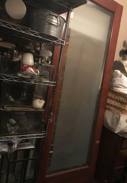 Interior glass  doors 95’ X 36’ Solid Wood Frame. These Are Heavy Doors