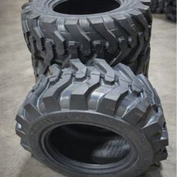 New 4x TIRE 12-16.5 Tires Bobcat Tractor Skid Steer Skip loader Rim Guard Llantas Nuevas 12.16.5