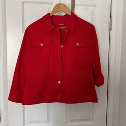 Chaps Denim Red Jean Jacket 