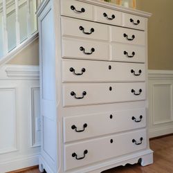 Utterly Beige Tall Dresser Chest Of Drawers 