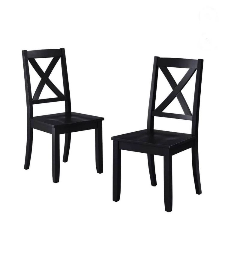 Maddox Crossing Dining Chairs, Set of 2, Black, New in Box