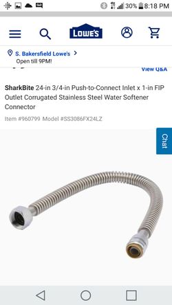 Sharkbite water softener connection system