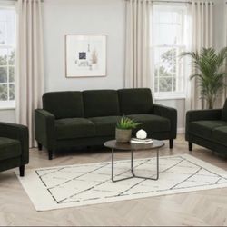 New There Piece Hunter Green Sofa, Loveseat, And Chair With Free Delivery 