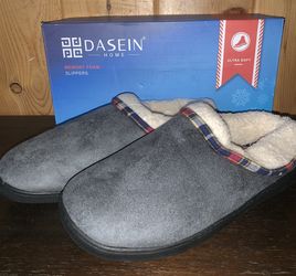 Dasein Men’s cotton plaid clog slippers Size 11-12
