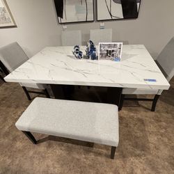 6PC Gray Dining Table Set