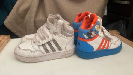 Two size10 Adidas velcro sneakers MickeyMouse