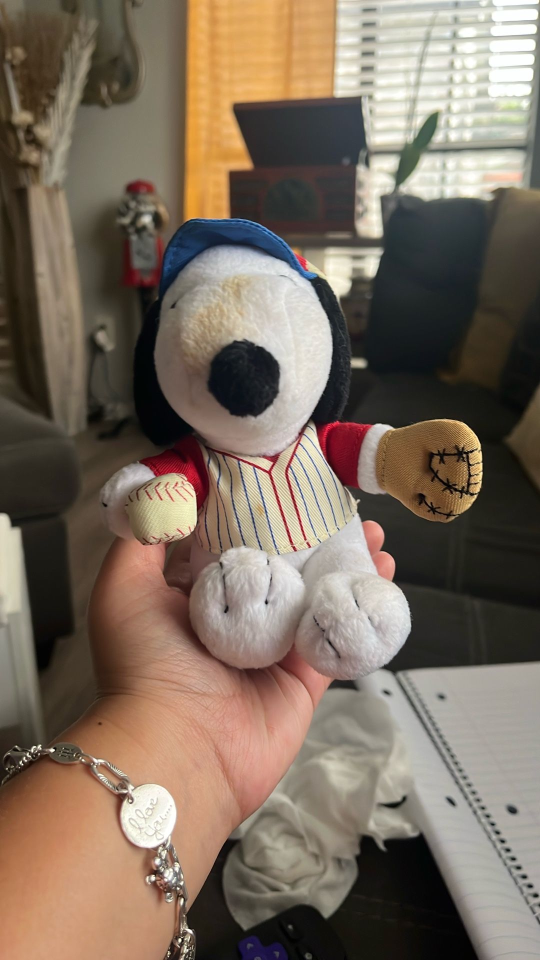 Vintage Baseball Snoopy Stuffed Animal