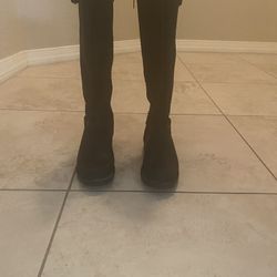 Clarks Black Leather Knee High Boots