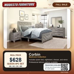 Queen 4 pc Bedroom set 4 colors FALL PRICE ! HURRY IN