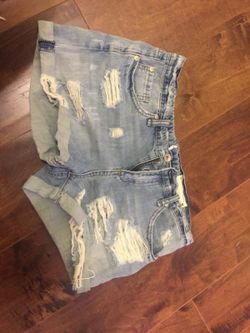 Distressed boyfriend style shorts