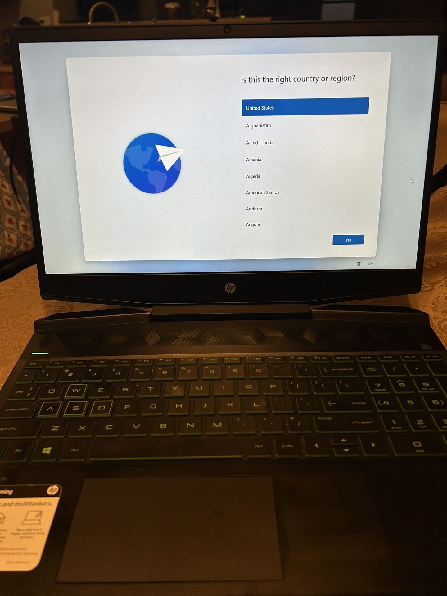 HP Pavilion 3550H 8GB RAM 256GB GeForce GTX 1050