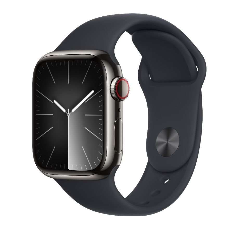  Apple Watch Series 9 GPS + Cellular 41mm GRAPHITE STAINLESS STEEL CASE with Midnight Sport Band - M/L  $699–sell For $500OBO. 